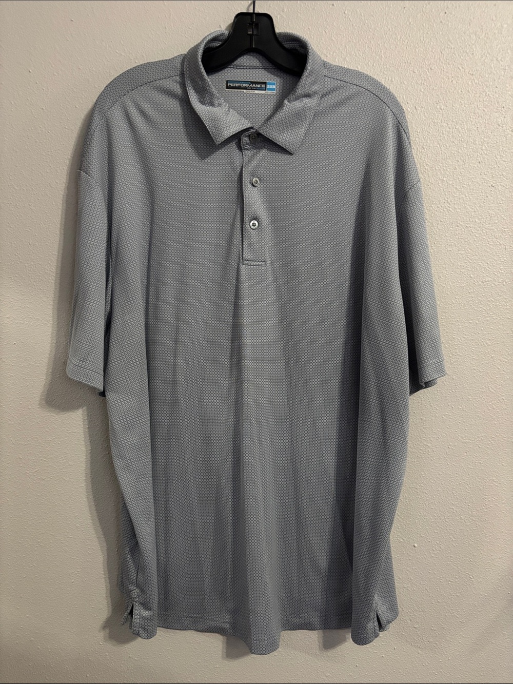 Roundtree & Yorke Light Gray Blue Men's Performance Polo